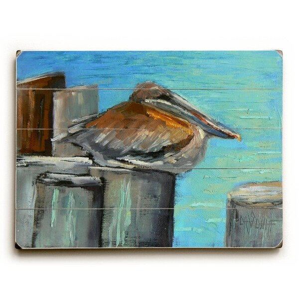 Hunkered Down - Planked Wood Wall Decor by Carol Schiff