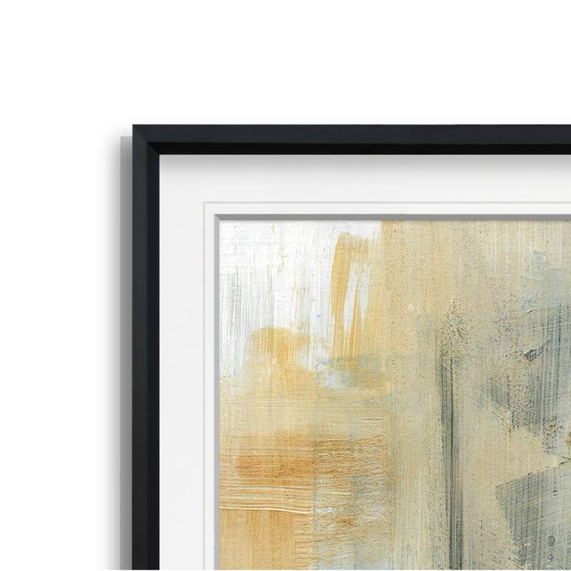Reflections I -Custom Framed Print - blue, white, grey, yellow, green, silver, gold