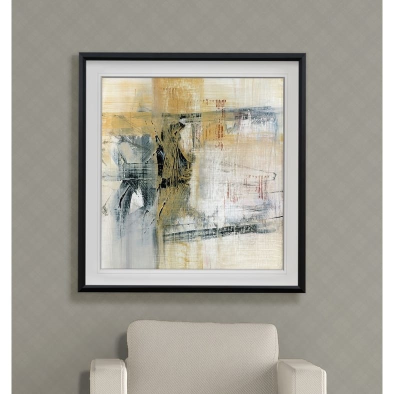 Reflections II -Custom Framed Print - blue, white, grey, yellow, green, silver, gold