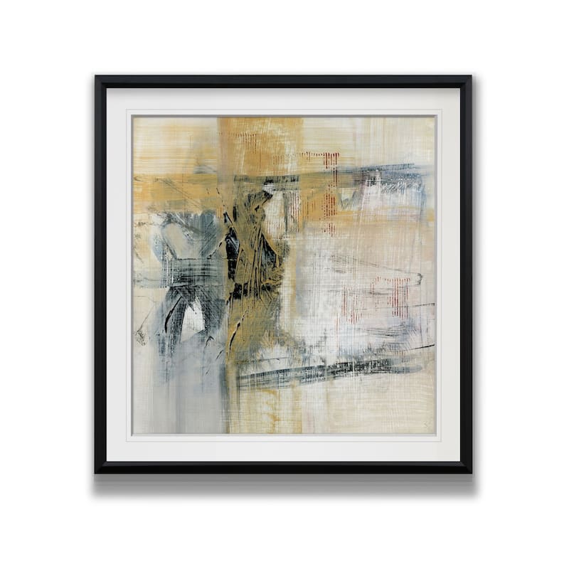 Reflections II -Custom Framed Print - blue, white, grey, yellow, green, silver, gold