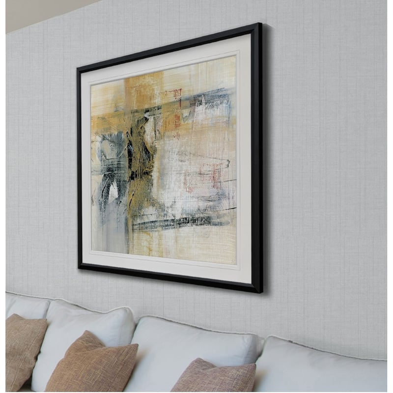 Reflections II -Custom Framed Print - blue, white, grey, yellow, green, silver, gold