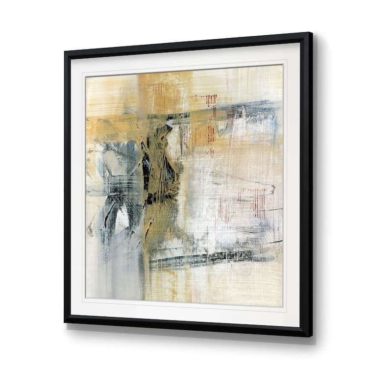 Reflections II -Custom Framed Print - blue, white, grey, yellow, green, silver, gold