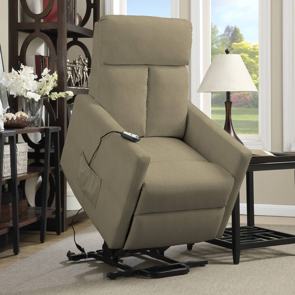 ProLounger Power Recline and Lift Chair Recliner in Sage Grey Microfiber
