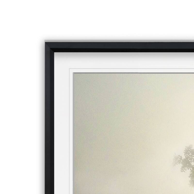 Country Road -Custom Framed Print - blue, white, grey, yellow, green, silver, gold