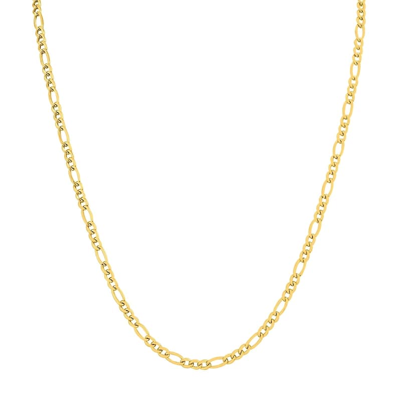 14K Yellow Gold Filled 3.5mm Figaro Chain with Lobster Clasp - 18 Inch
