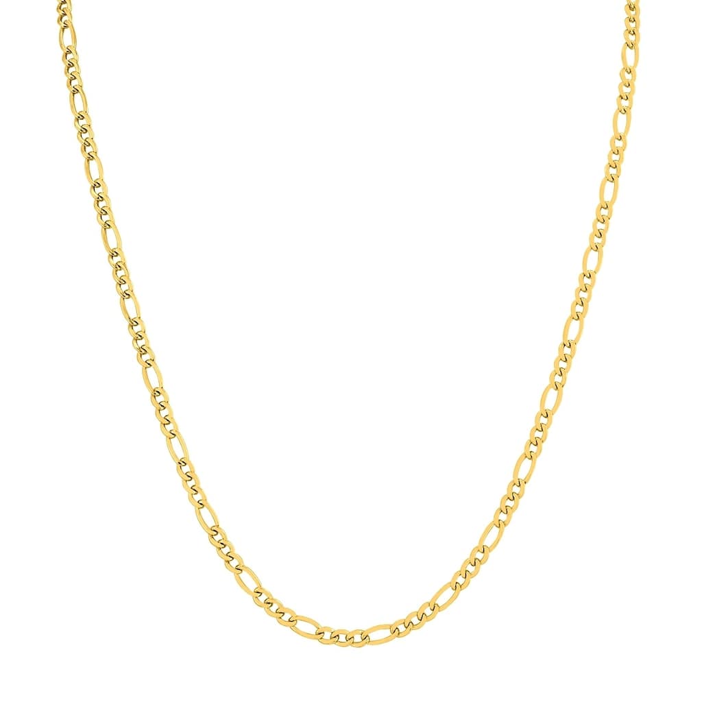 14K Yellow Gold Filled 3.5mm Figaro Chain with Lobster Clasp - 24 Inch