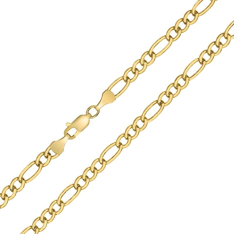 14K Yellow Gold Filled 4.3mm Figaro Chain with Lobster Clasp - 18 Inch