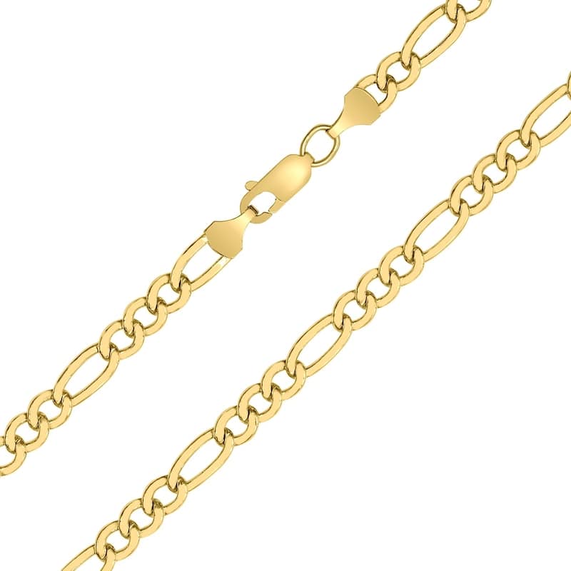 14K Yellow Gold Filled 5.2mm Figaro Chain with Lobster Clasp - 22 Inch