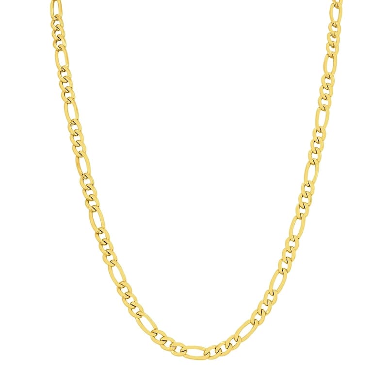 14K Yellow Gold Filled 5.2mm Figaro Chain with Lobster Clasp - 22 Inch