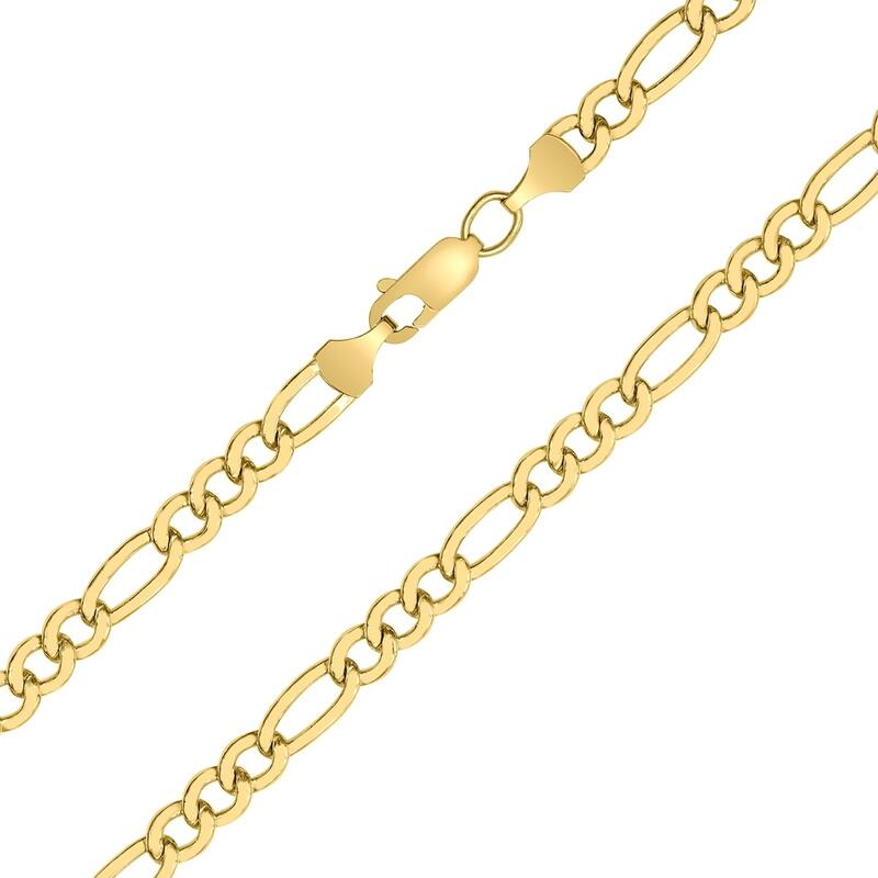14K Yellow Gold Filled 5.2mm Figaro Chain with Lobster Clasp - 20 Inch