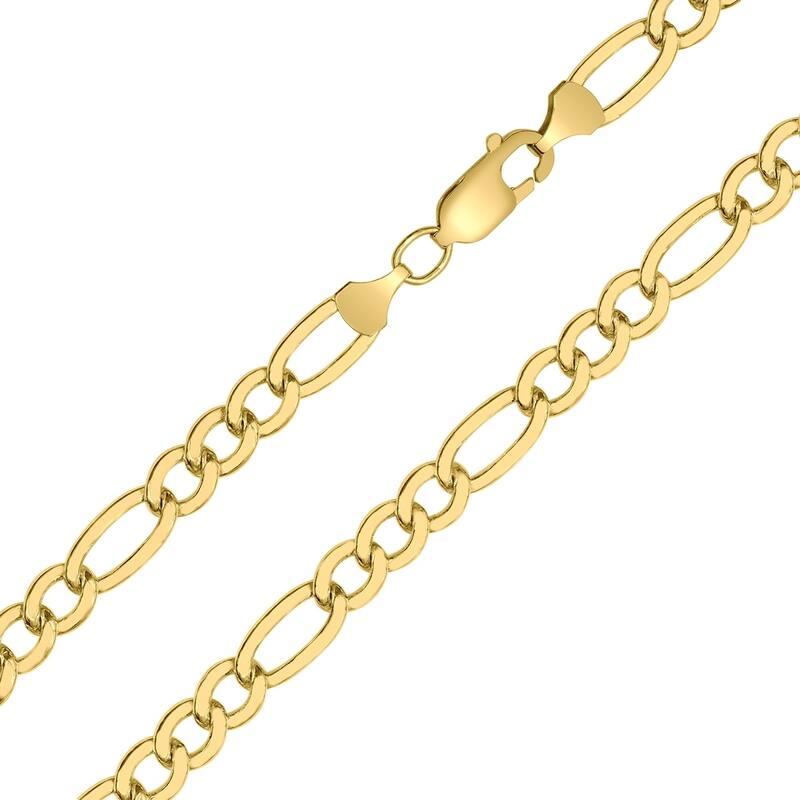 14K Yellow Gold Filled 6mm Figaro Chain with Lobster Clasp - 20 Inch