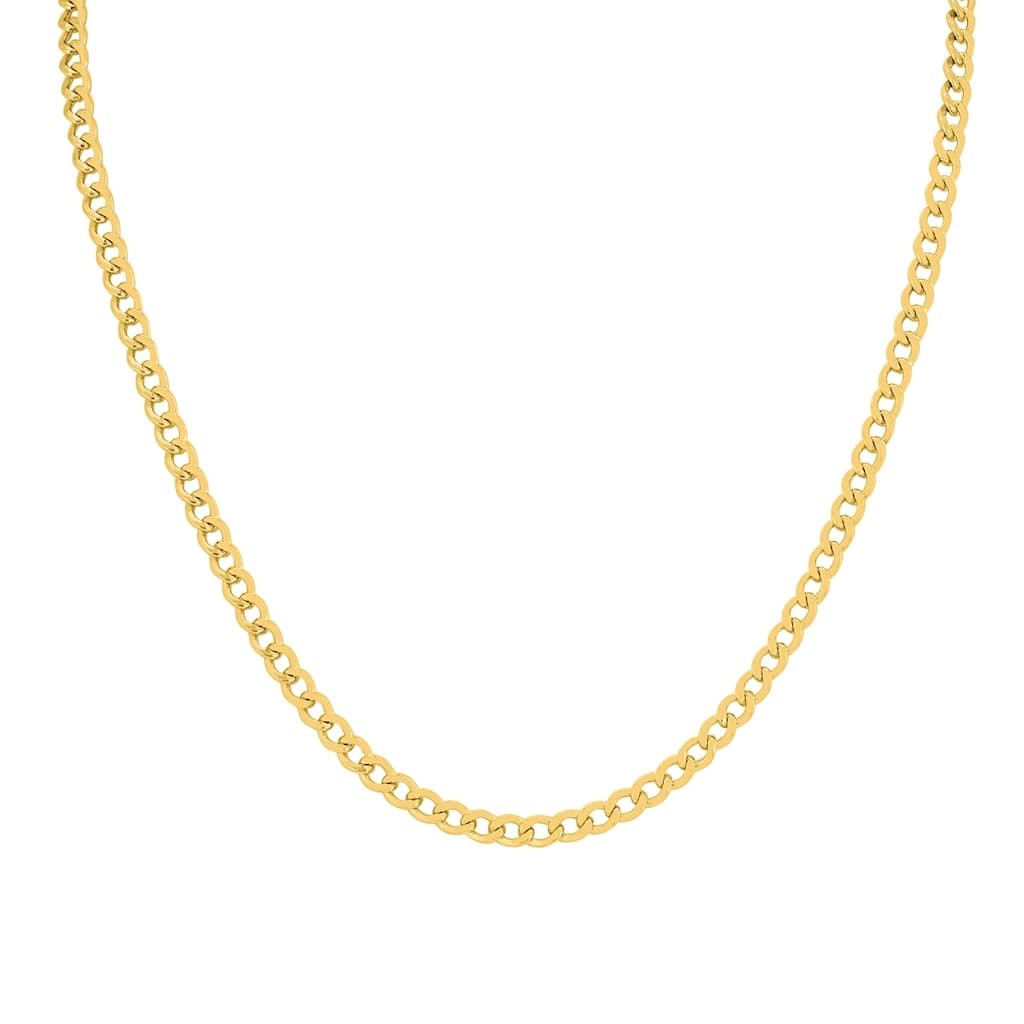 14K Yellow Gold Filled 4.1MM Curb Link Chain with Lobster Clasp - 24 Inch
