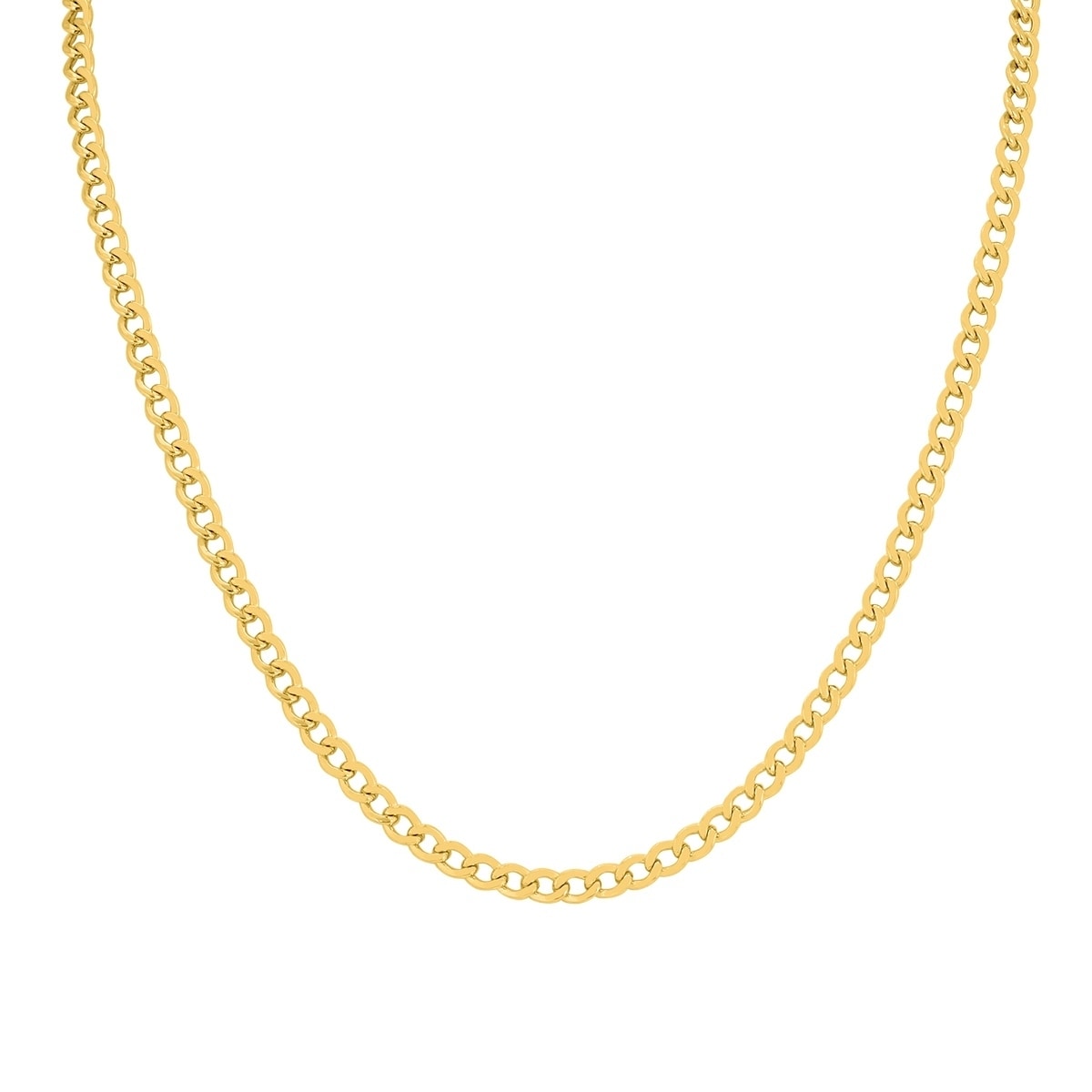 14K Yellow Gold Filled 4.1MM Curb Link Chain with Lobster Clasp - 24 Inch