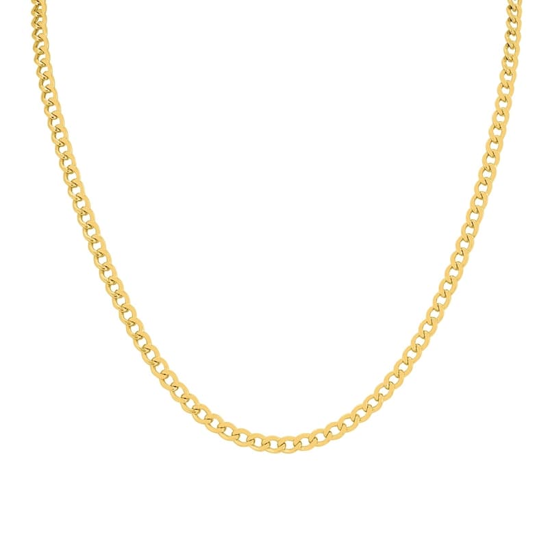 14K Yellow Gold Filled 4.1MM Curb Link Chain with Lobster Clasp - 24 Inch