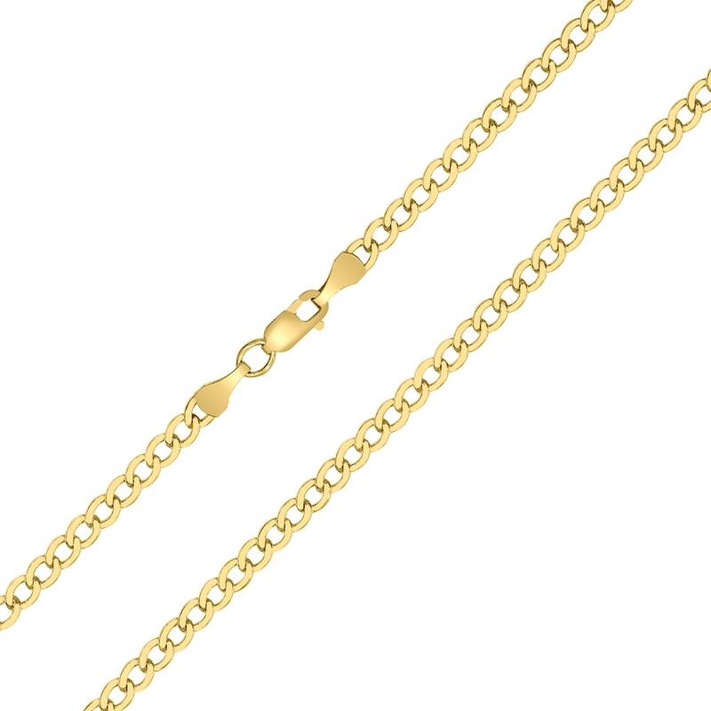 14K Yellow Gold Filled 4.1MM Curb Link Chain with Lobster Clasp - 20 Inch
