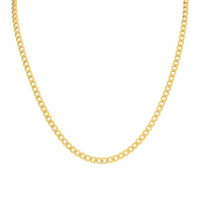 14K Yellow Gold Filled 4.1MM Curb Link Chain with Lobster Clasp - 20 Inch