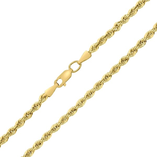 14k Yellow Gold Rope Chain Necklace 