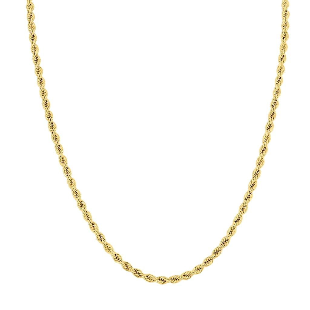 14K Yellow Gold Filled 3.3MM Rope Chain with Lobster Clasp - 22 Inch