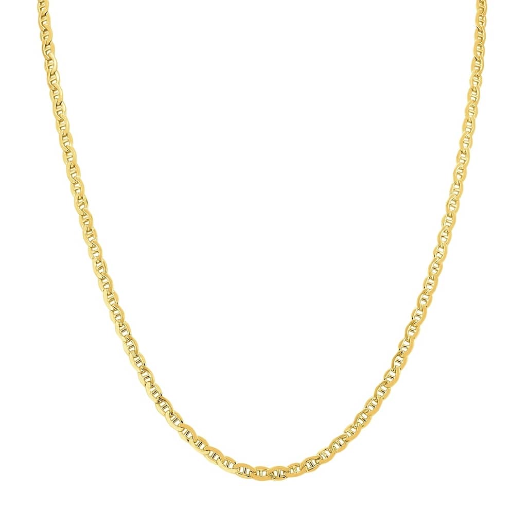 14K Yellow Gold Filled 3.2MM Mariner Link Chain with Lobster Clasp - 22 Inch