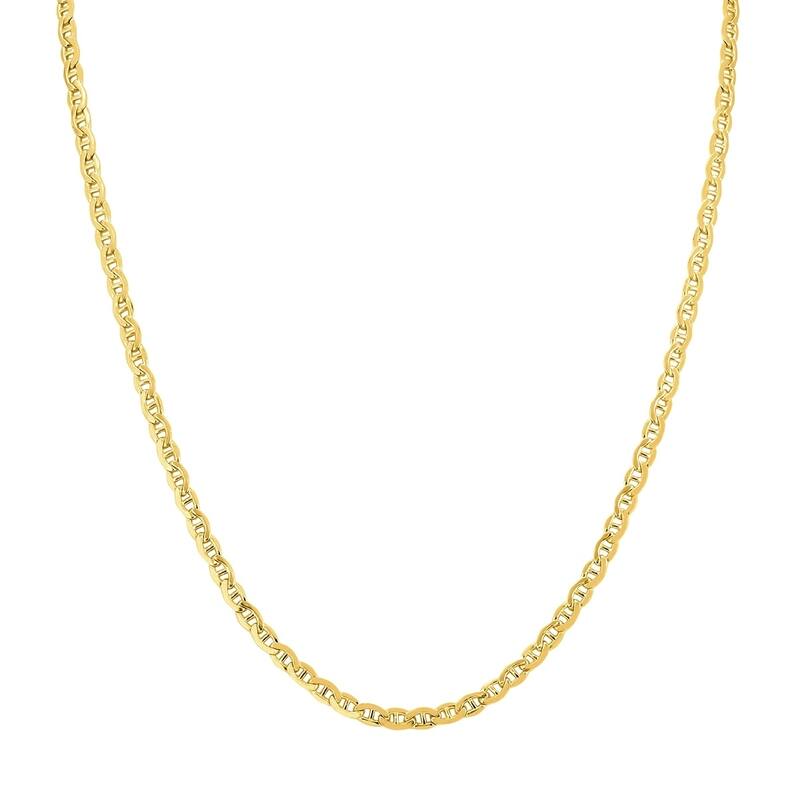 14K Yellow Gold Filled 3.2MM Mariner Link Chain with Lobster Clasp - 22 Inch