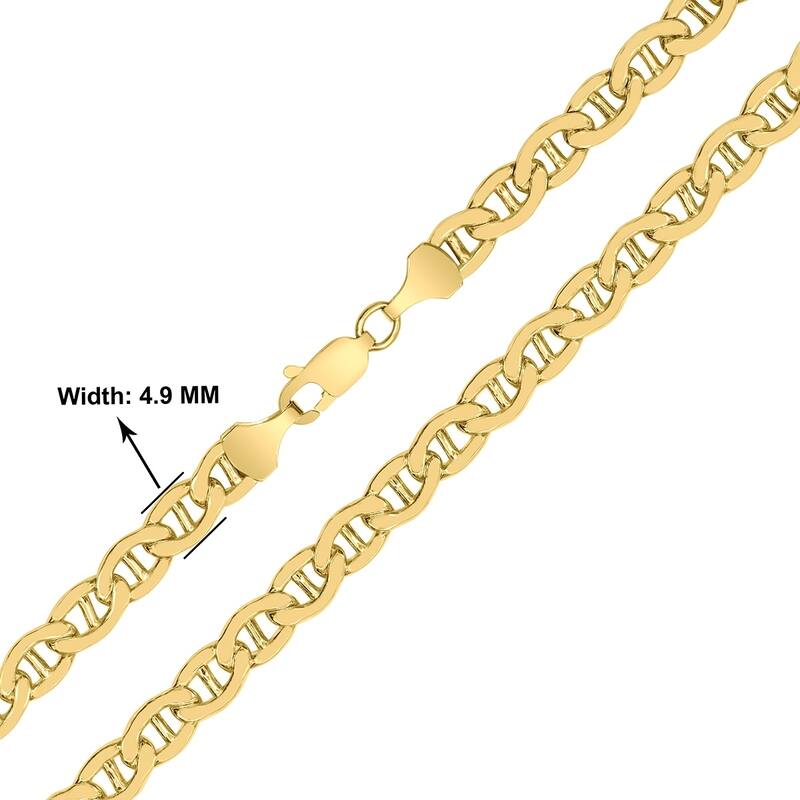 14K Yellow Gold Filled 4.9MM Mariner Link Chain with Lobster Clasp - 18 Inch