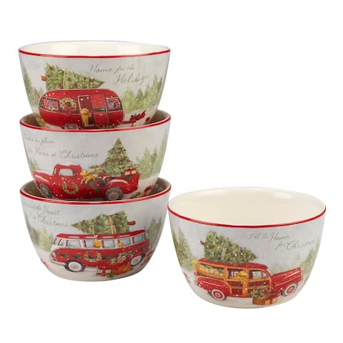 Certified International Home for Christmas Ice Cream Bowls, Set of 4 Assorted Designs
