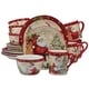 preview thumbnail 2 of 0, Certified International Holiday Wishes 16-piece Dinnerware Set, Service for 4