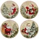 Certified International Holiday Wishes 9-inch Dessert Plate, Set of 4 Assorted Designs