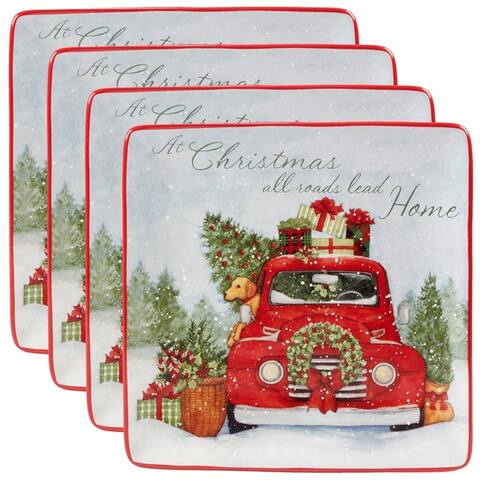 Certified International Home for Christmas 10.5-inch Dinner Plates, Set of 4