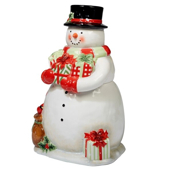 Certified International Starry Night Snowman 3-D Snowman Cookie Jar 11. ...