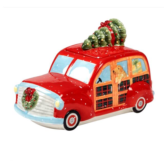 Certified International Home for Christmas 3-D Truck Cookie Jar
