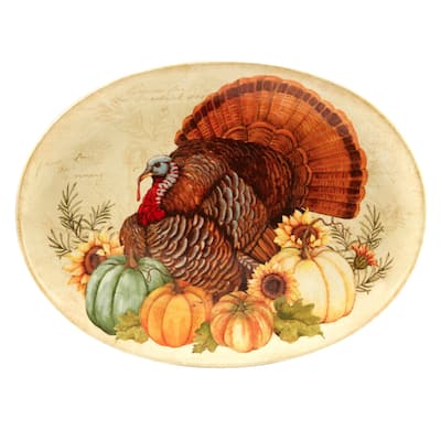 Certified International Autumn Fields Oval Turkey Platter