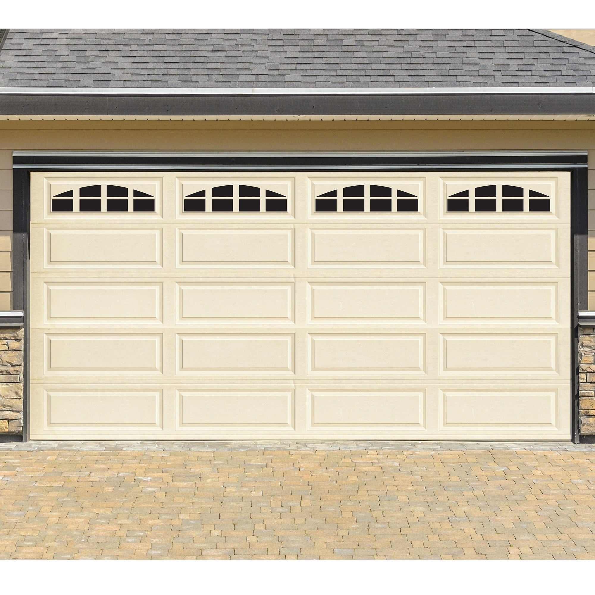 Shop Decorative Magnetic Double Door Garage Windows Black 32 Pc