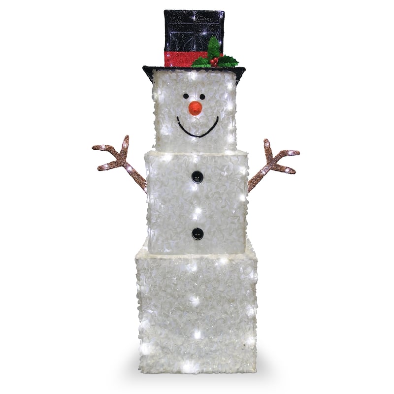 National Tree Company 42 in. Snowman Decoration with Cool White LED Lights - 42 in