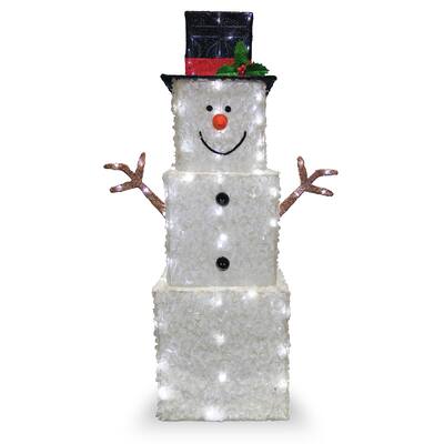 National Tree Company 42 in. Snowman Decoration with Cool White LED Lights - 42 in