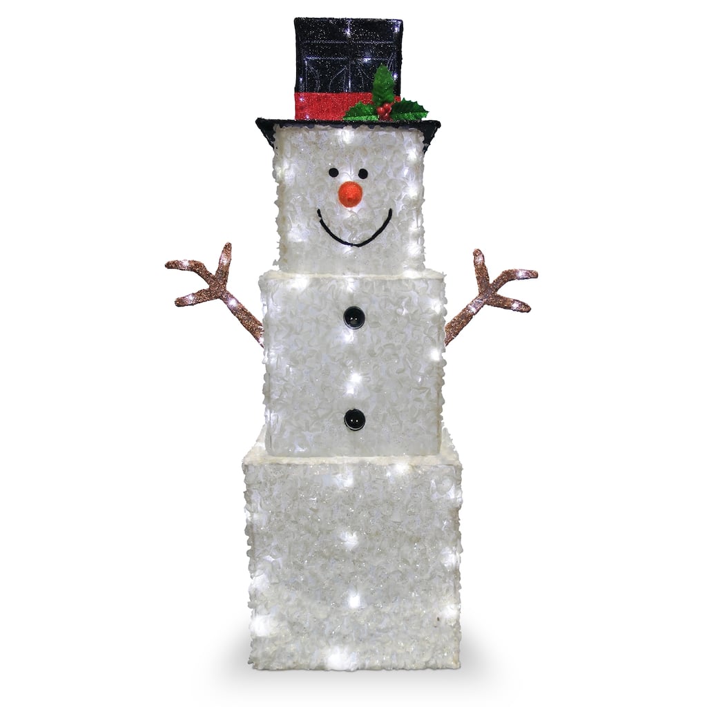 National Tree Company 42 in. Snowman Decoration with Cool White LED Lights - 42 in