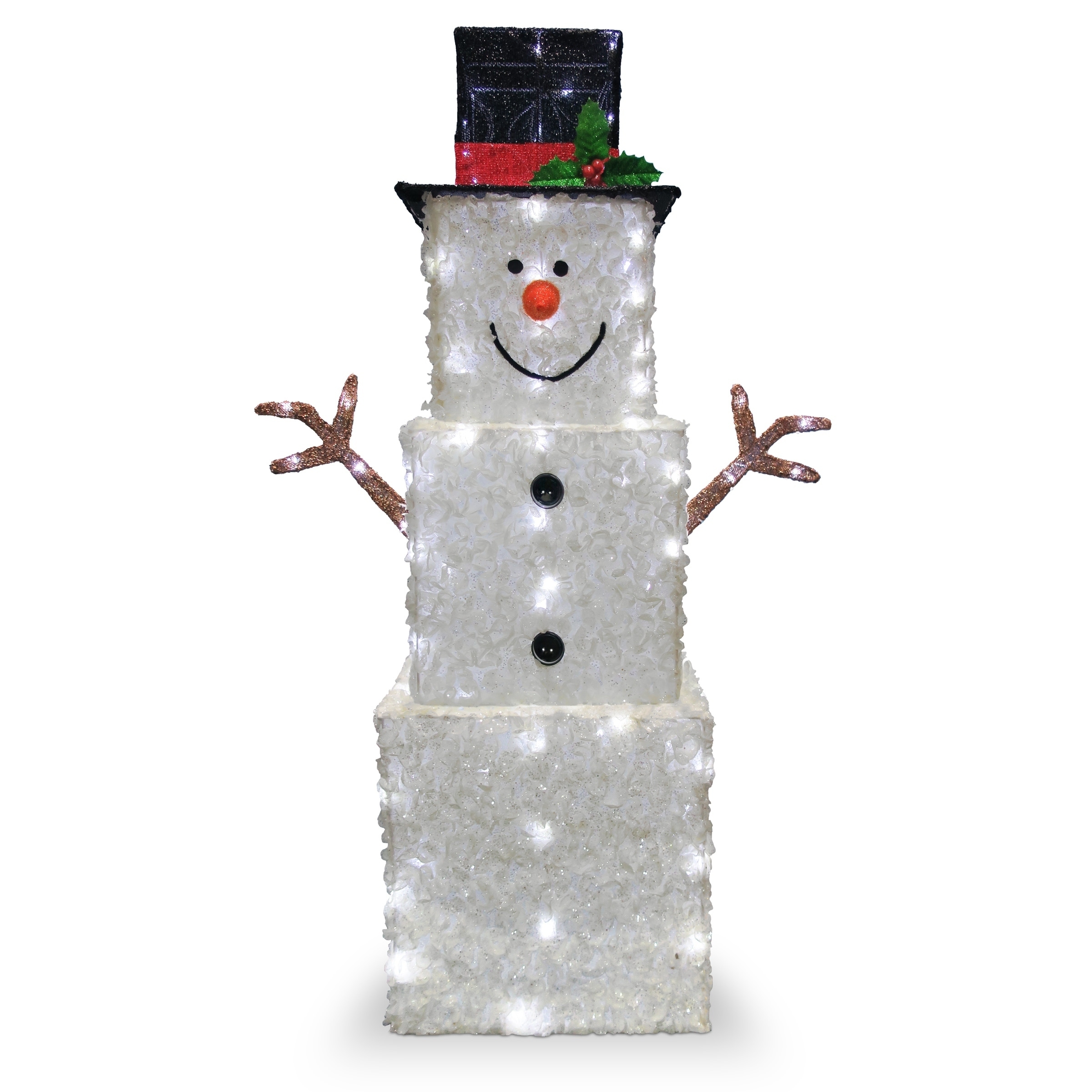 National Tree Company 42 in. Snowman Decoration with Cool White LED Lights - 42 in