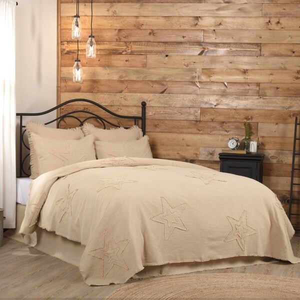 Vhc Antique Creme White Holiday Farmhouse Bedding Burlap Vhc Antique Creme White Holiday Farmhouse Bedding Burlap Vintage Star Coverlet