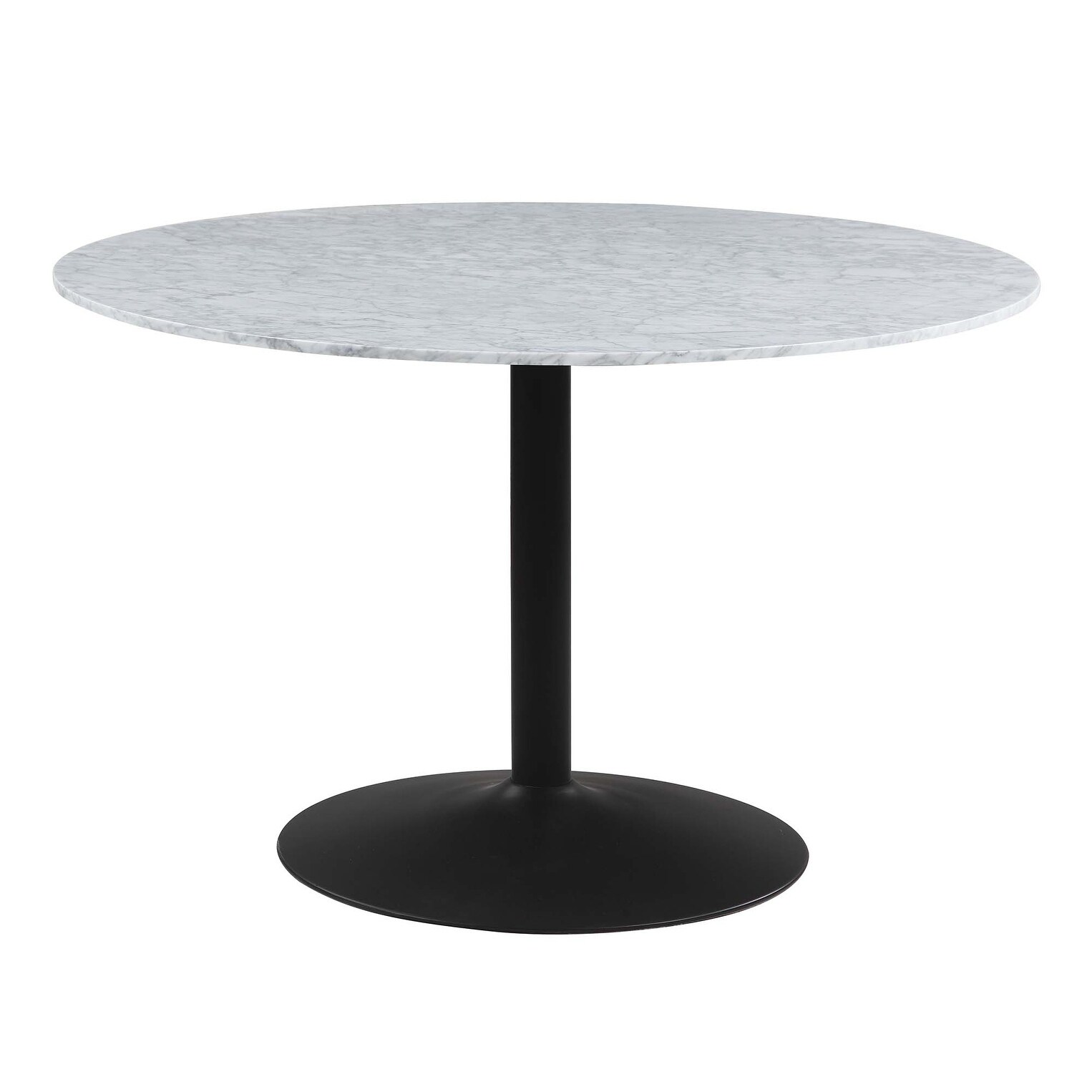 Coaster Modern White And Black Marble Dining Table