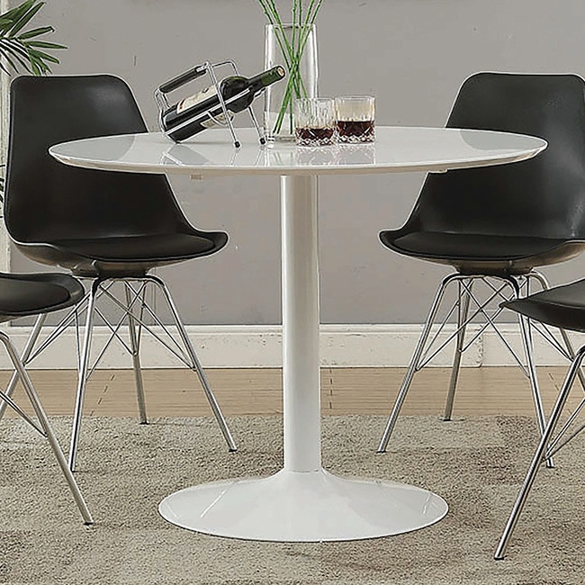 Shop Lowry Mid Century Modern White Round Dining Table On Sale
