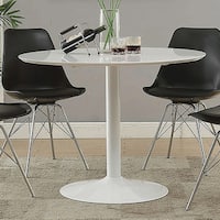 Lowry Mid-century Modern White Round Dining Table