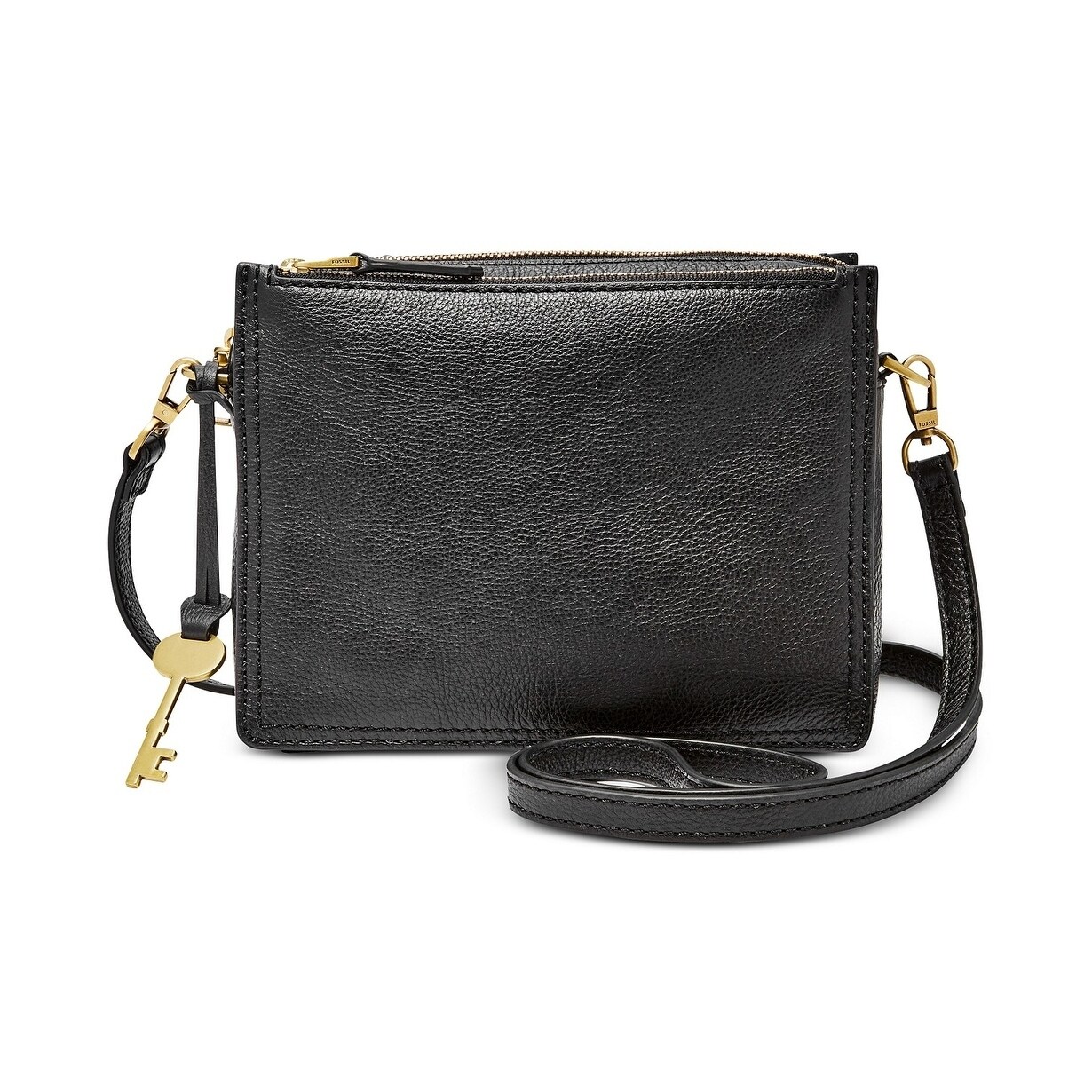 fossil black leather crossbody