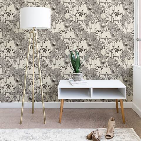Sharon Turner Just Goats Beige and Grey Peel-and-Stick Wallpaper