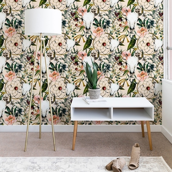 Neutral Boho Floral Wallpaper  Peel and Stick Wallpaper Removable Wal   ONDECORCOM