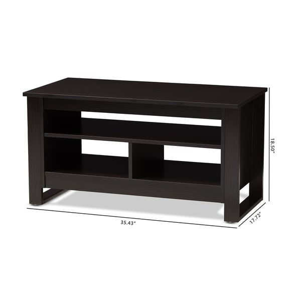 Contemporary Dark Brown Coffee Table by Baxton Studio On Sale