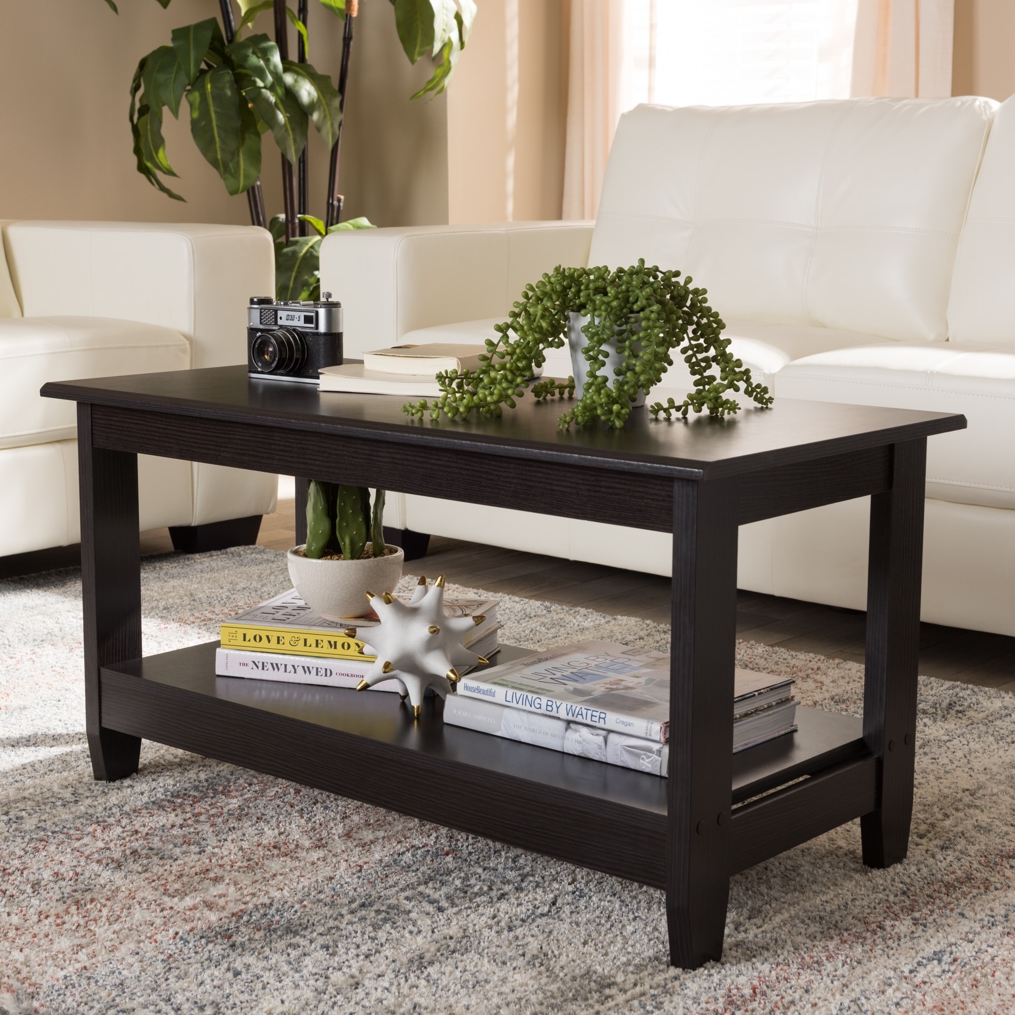 Contemporary Dark Brown Coffee Table by Baxton Studio Bed Bath