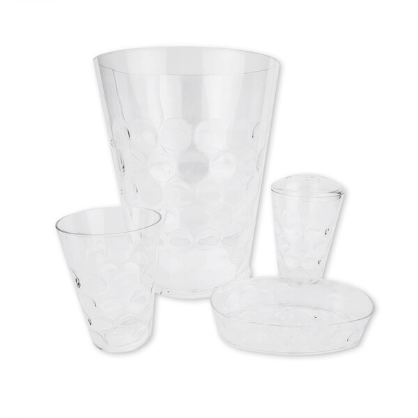 Shop Home Basics Clear Bubble Patterned Bath Accessory Set On Sale