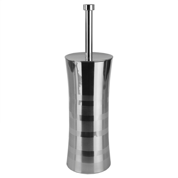 Home Basics Hammered Stainless Steel Toilet Brush and Holder Set