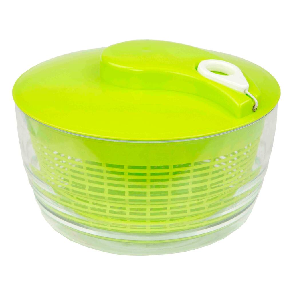 Home Basics Green Plastic Salad Spinner with Self-Retracting Cord