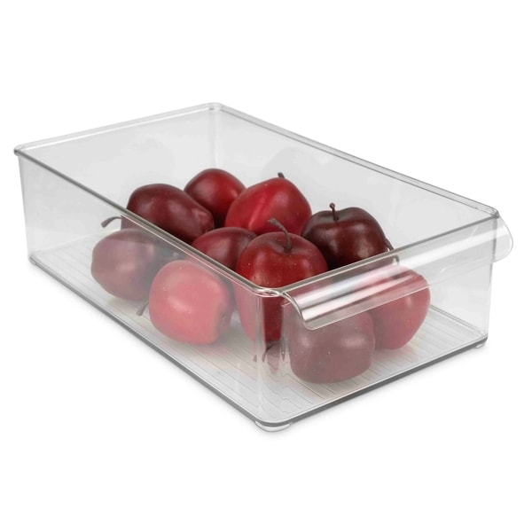 clear refrigerator bins with lids
